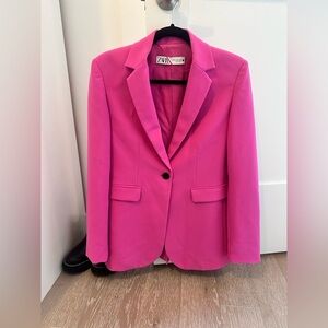 Zara Pink Blazer Structured Suit Jacket